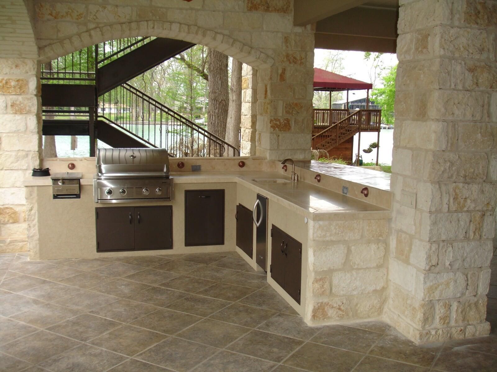 Stone outdoor kitchen
